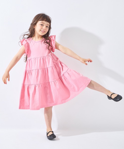 ever closet(エバークローゼット)の「ティアードノースリーブワンピース(ワンピース・キッズ・チャコール/ラベンダー/ピンク・90cm/100cm/110cm/120cm/130cm/140cm/150cm)」の11枚目の写真