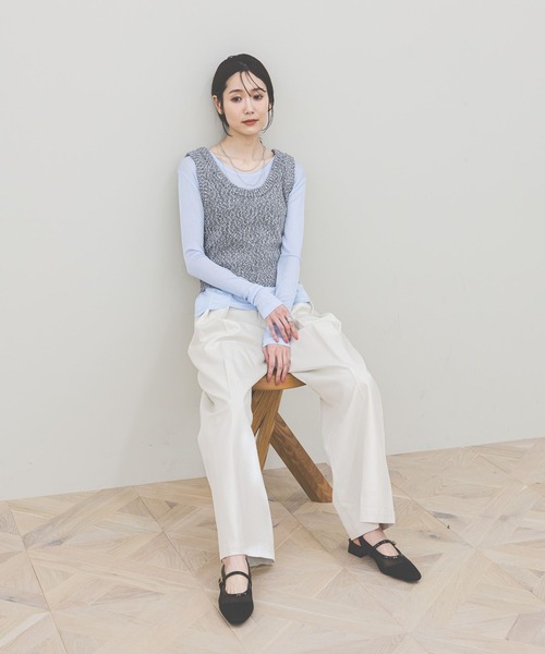 GLOBAL WORK(グローバルワーク)の「ネップヤーンベストSET/660938(ベスト・レディース・ネイビー/ブラック・LARGE/MEDIUM)」の4枚目の写真