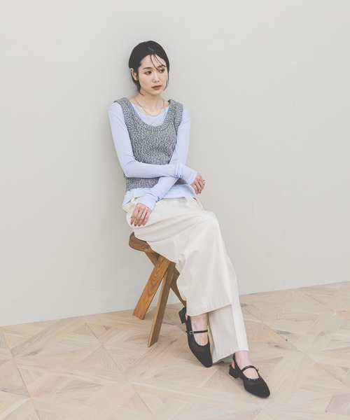 GLOBAL WORK(グローバルワーク)の「ネップヤーンベストSET/660938(ベスト・レディース・ネイビー/ブラック・LARGE/MEDIUM)」の6枚目の写真