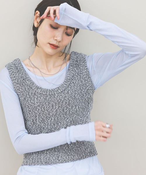 GLOBAL WORK(グローバルワーク)の「ネップヤーンベストSET/660938(ベスト・レディース・ネイビー/ブラック・LARGE/MEDIUM)」の9枚目の写真