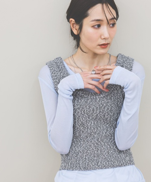 GLOBAL WORK(グローバルワーク)の「ネップヤーンベストSET/660938(ベスト・レディース・ネイビー/ブラック・LARGE/MEDIUM)」の10枚目の写真