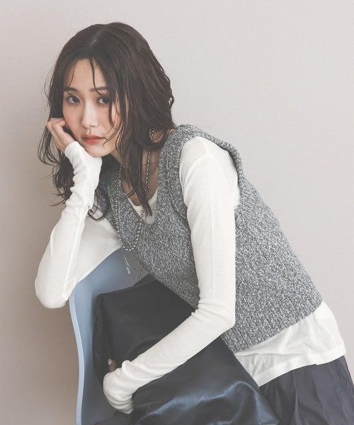 GLOBAL WORK(グローバルワーク)の「ネップヤーンベストSET/660938(ベスト・レディース・ネイビー/ブラック・LARGE/MEDIUM)」の17枚目の写真