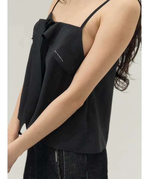 Sorry,Too Much Love(ソーリートゥーマッチラブ)の「Draped Ribbon Camisole Top_Black(その他トップス・レディース・その他・FREE)」の5枚目の写真