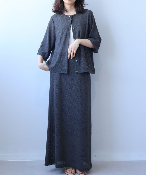 leswel(レスウェル)の「【M/L】【速乾】【セットアップ可】シャーリングメッシュナロースカート(スカート・レディース・ライトグレー/ブラウン/チャコールグレー・M/L)」の8枚目の写真