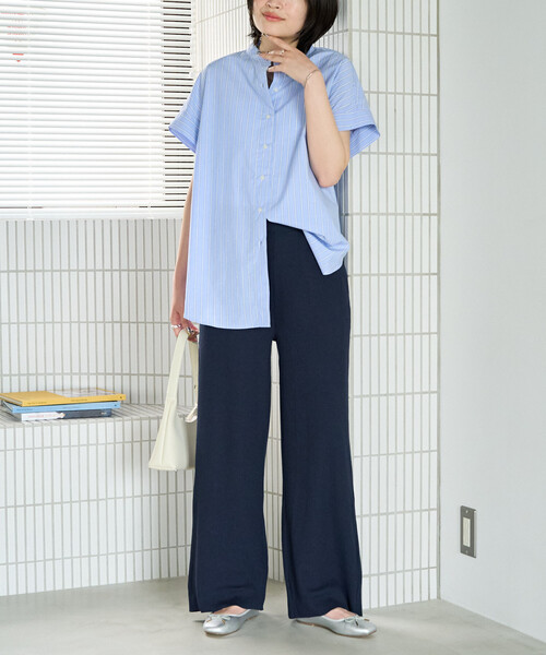 FREAK'S STORE(フリークスストア)の「限定展開 セルフ カット ワイド イージー パンツ(その他パンツ・レディース・ブラック/ブルー/グレー/ナチュラル/ネイビー/レッド/ブラウン・フリ-)」の5枚目の写真