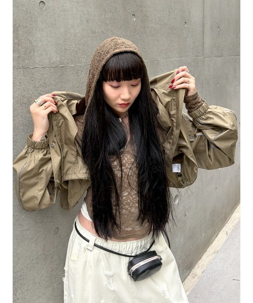 ELCHELE(エルチェレ)の「UNIVERSAL WINDBREAKER BOLERO(ナイロンジャケット・レディース・カーキ/ブラック・FREE)」の16枚目の写真