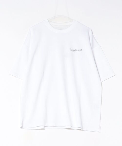 ８(eight)（エイト）の「ワイドシルエット 半袖Tシャツ（Tシャツ/カットソー・メンズ・ホワイト/スミクロ/ブラック・MEDIUM/X-LARGE/LARGE）」の2枚目の写真