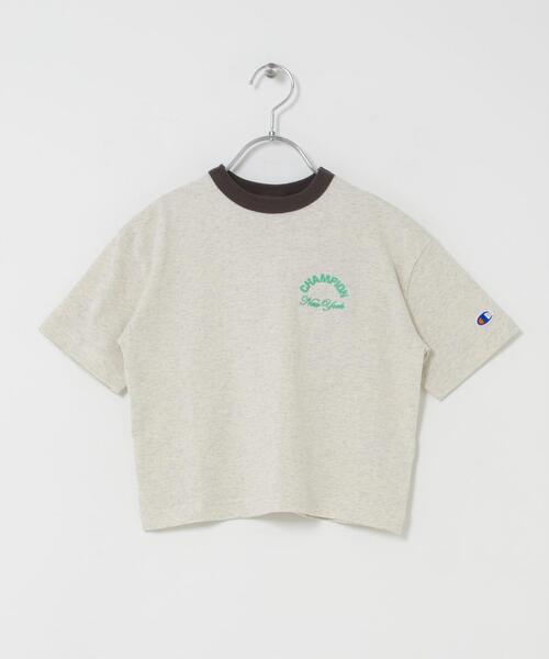 Champion（チャンピオン）の「『別注』CHAMPION×DOORS　リンガー刺繍ロゴTシャツ(KIDS)（Tシャツ/カットソー・キッズ・グレー/ベージュ・105/135/120）」の3枚目の写真