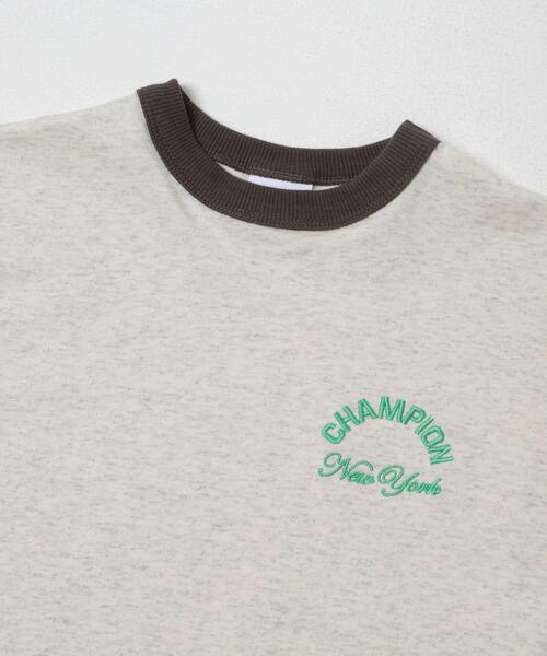 Champion（チャンピオン）の「『別注』CHAMPION×DOORS　リンガー刺繍ロゴTシャツ(KIDS)（Tシャツ/カットソー・キッズ・グレー/ベージュ・105/135/120）」の4枚目の写真