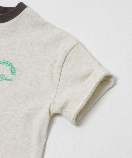 Champion（チャンピオン）の「『別注』CHAMPION×DOORS　リンガー刺繍ロゴTシャツ(KIDS)（Tシャツ/カットソー・キッズ・グレー/ベージュ・105/135/120）」の5枚目の写真