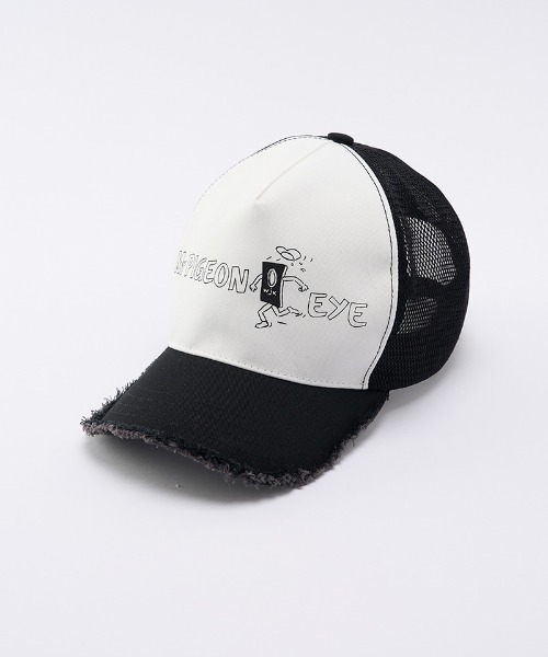 wjk(ダヴルジェイケイ)の「mko13621- panic cut-off mesh cap メッシュキャップ(811 od03j)(キャップ・メンズ・ホワイト×ブラック/ブラック・FREE)」の14枚目の写真