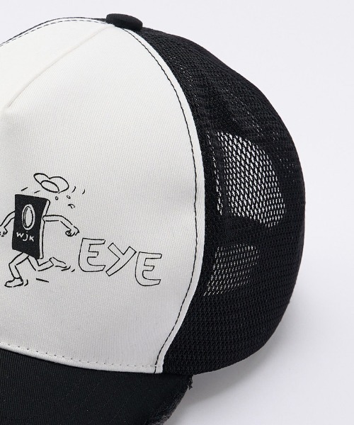wjk(ダヴルジェイケイ)の「mko13621- panic cut-off mesh cap メッシュキャップ(811 od03j)(キャップ・メンズ・ホワイト×ブラック/ブラック・FREE)」の15枚目の写真