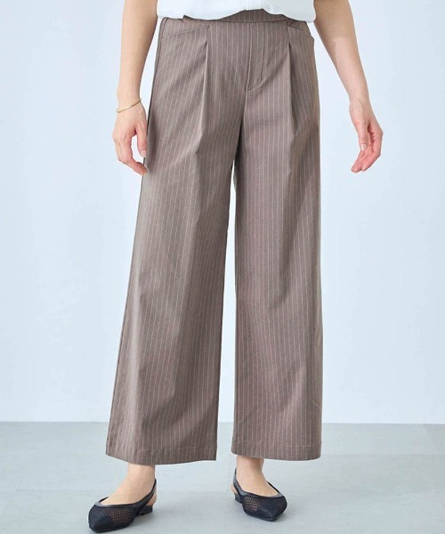 座(THE)パンツ(ザパンツ)の「夏のリネン混ワイドクロップド・座(THE)パンツ(その他パンツ・レディース・グレイッシュブルー/ブルー/グレイッシュベージュ/ブラック/カーキ/ネイビー・S1/S2/M1/M2/L1/L2)」の4枚目の写真