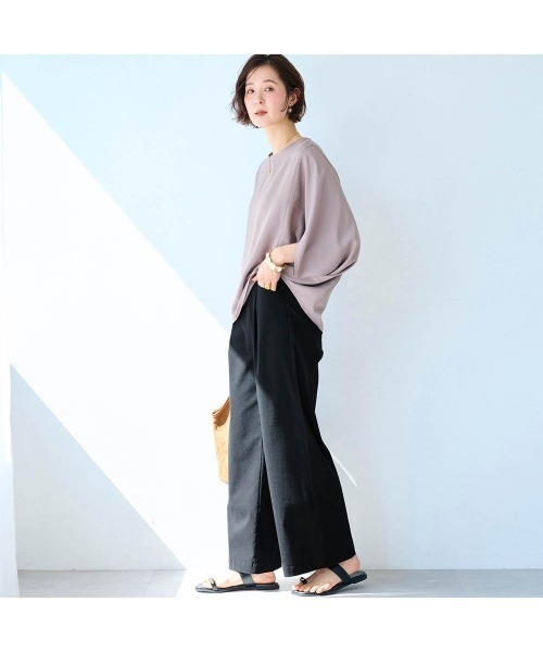 座(THE)パンツ(ザパンツ)の「夏のリネン混ワイドクロップド・座(THE)パンツ(その他パンツ・レディース・グレイッシュブルー/ブルー/グレイッシュベージュ/ブラック/カーキ/ネイビー・S1/S2/M1/M2/L1/L2)」の15枚目の写真