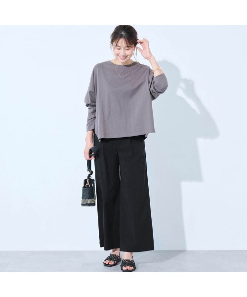 座(THE)パンツ(ザパンツ)の「夏のリネン混ワイドクロップド・座(THE)パンツ(その他パンツ・レディース・グレイッシュブルー/ブルー/グレイッシュベージュ/ブラック/カーキ/ネイビー・S1/S2/M1/M2/L1/L2)」の16枚目の写真