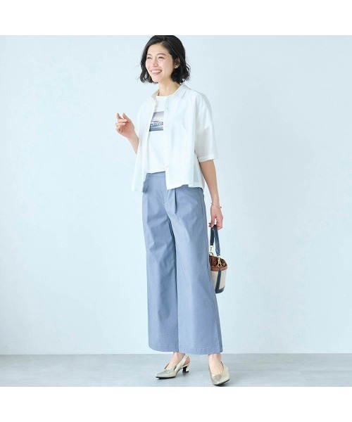 座(THE)パンツ(ザパンツ)の「夏のリネン混ワイドクロップド・座(THE)パンツ(その他パンツ・レディース・グレイッシュブルー/ブルー/グレイッシュベージュ/ブラック/カーキ/ネイビー・S1/S2/M1/M2/L1/L2)」の18枚目の写真