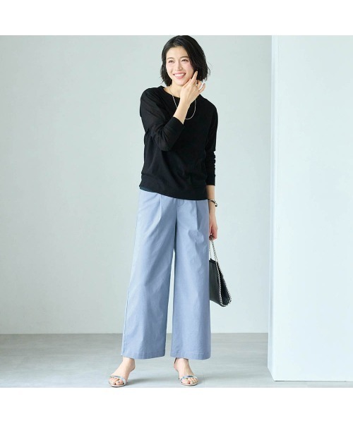 座(THE)パンツ(ザパンツ)の「夏のリネン混ワイドクロップド・座(THE)パンツ(その他パンツ・レディース・グレイッシュブルー/ブルー/グレイッシュベージュ/ブラック/カーキ/ネイビー・S1/S2/M1/M2/L1/L2)」の19枚目の写真