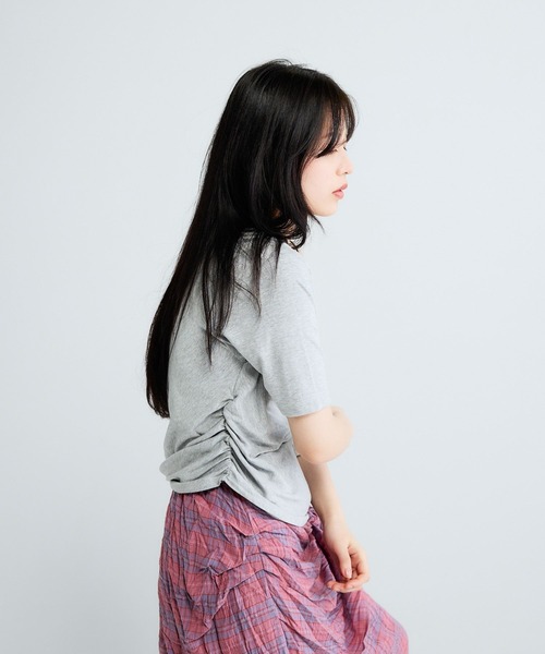 JEANASIS(ジーナシス)の「アシメギャザーボートネック5S/670826(Tシャツ/カットソー・レディース・ブラック/グレー/ホワイト・FREE)」の14枚目の写真
