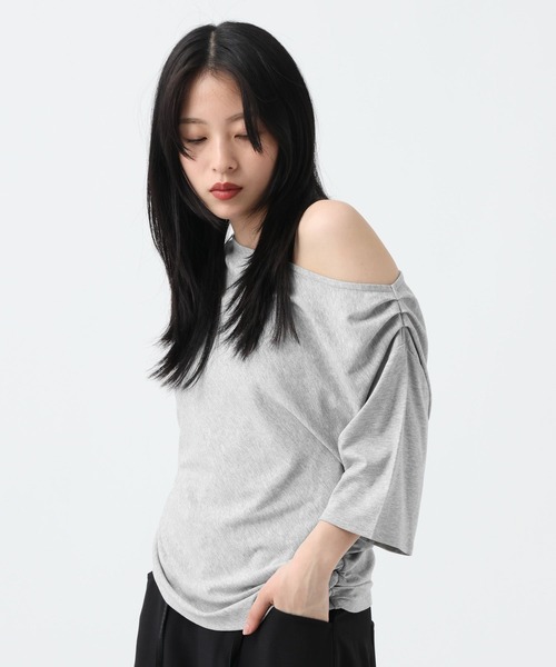 JEANASIS(ジーナシス)の「アシメギャザーボートネック5S/670826(Tシャツ/カットソー・レディース・ブラック/グレー/ホワイト・FREE)」の20枚目の写真