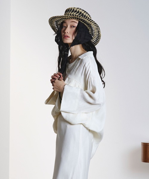 ROSE BUD(ローズバッド)の「FIBRIL SKIPPER SHIRT(シャツ/ブラウス・レディース・オフホワイト/チャコールグレー/バーガンディー・ONE SIZE)」の5枚目の写真