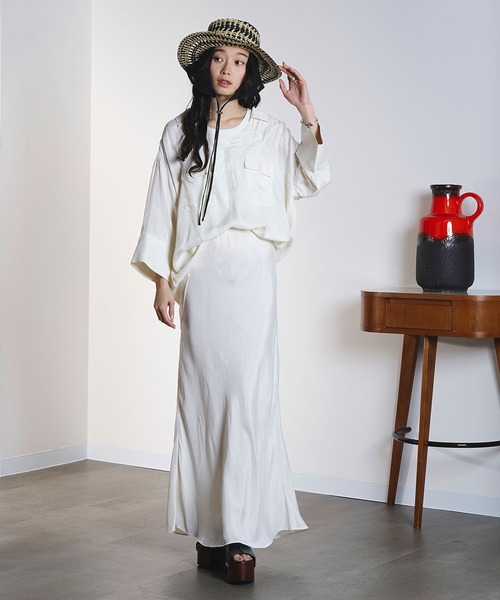 ROSE BUD(ローズバッド)の「FIBRIL SKIPPER SHIRT(シャツ/ブラウス・レディース・オフホワイト/チャコールグレー/バーガンディー・ONE SIZE)」の7枚目の写真
