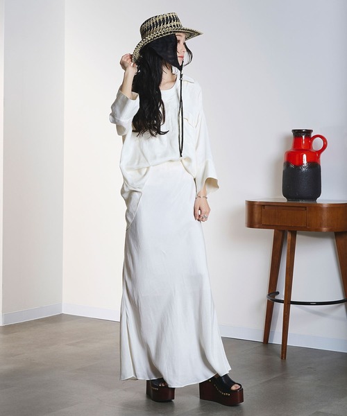 ROSE BUD(ローズバッド)の「FIBRIL SKIPPER SHIRT(シャツ/ブラウス・レディース・オフホワイト/チャコールグレー/バーガンディー・ONE SIZE)」の8枚目の写真