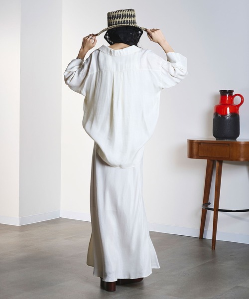 ROSE BUD(ローズバッド)の「FIBRIL SKIPPER SHIRT(シャツ/ブラウス・レディース・オフホワイト/チャコールグレー/バーガンディー・ONE SIZE)」の10枚目の写真