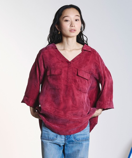 ROSE BUD(ローズバッド)の「FIBRIL SKIPPER SHIRT(シャツ/ブラウス・レディース・オフホワイト/チャコールグレー/バーガンディー・ONE SIZE)」の17枚目の写真