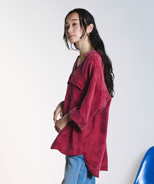 ROSE BUD(ローズバッド)の「FIBRIL SKIPPER SHIRT(シャツ/ブラウス・レディース・オフホワイト/チャコールグレー/バーガンディー・ONE SIZE)」の18枚目の写真