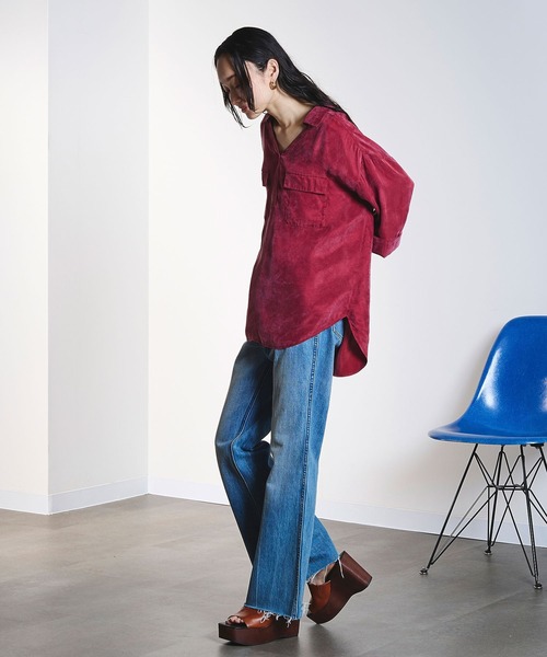 ROSE BUD(ローズバッド)の「FIBRIL SKIPPER SHIRT(シャツ/ブラウス・レディース・オフホワイト/チャコールグレー/バーガンディー・ONE SIZE)」の21枚目の写真