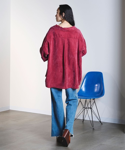 ROSE BUD(ローズバッド)の「FIBRIL SKIPPER SHIRT(シャツ/ブラウス・レディース・オフホワイト/チャコールグレー/バーガンディー・ONE SIZE)」の22枚目の写真