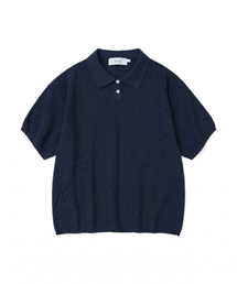 KNITTED（ニッティド）の「クールエバー PK クロップ半袖ニットTシャツ NAVY（ニット/セーター）」