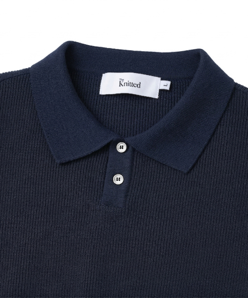KNITTED（ニッティド）の「クールエバー PK クロップ半袖ニットTシャツ NAVY（ニット/セーター・レディース・その他・MEDIUM/LARGE/X-LARGE）」の2枚目の写真