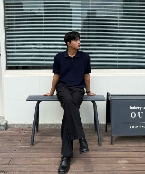 KNITTED（ニッティド）の「クールエバー PK クロップ半袖ニットTシャツ NAVY（ニット/セーター・レディース・その他・MEDIUM/LARGE/X-LARGE）」の7枚目の写真