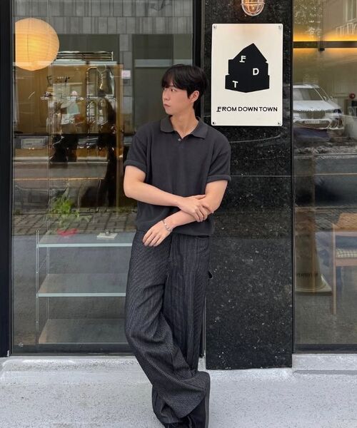 KNITTED（ニッティド）の「クールエバー PK クロップ半袖ニットTシャツ NAVY（ニット/セーター・レディース・その他・MEDIUM/LARGE/X-LARGE）」の8枚目の写真