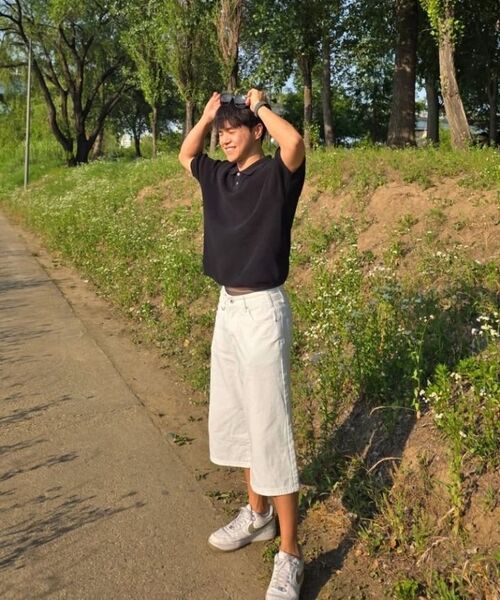 KNITTED（ニッティド）の「クールエバー PK クロップ半袖ニットTシャツ NAVY（ニット/セーター・レディース・その他・MEDIUM/LARGE/X-LARGE）」の11枚目の写真