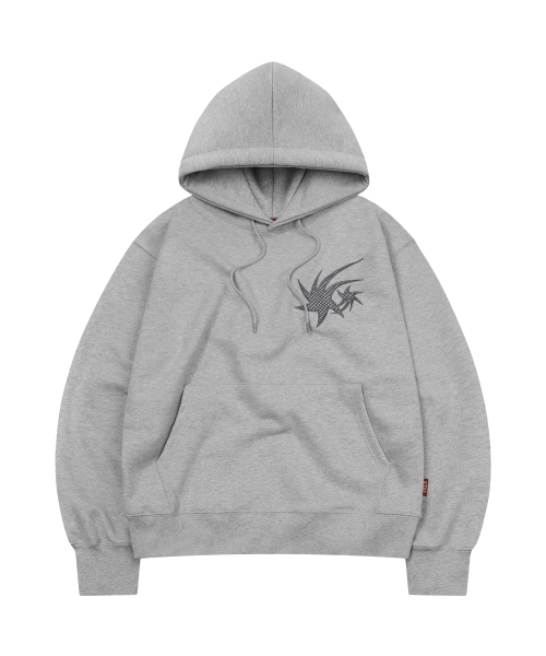 S'EST(エスイーエスティー)の「Star Applique hoodie Gray(パーカー・メンズ・グレー・SMALL/MEDIUM/LARGE)」の1枚目の写真