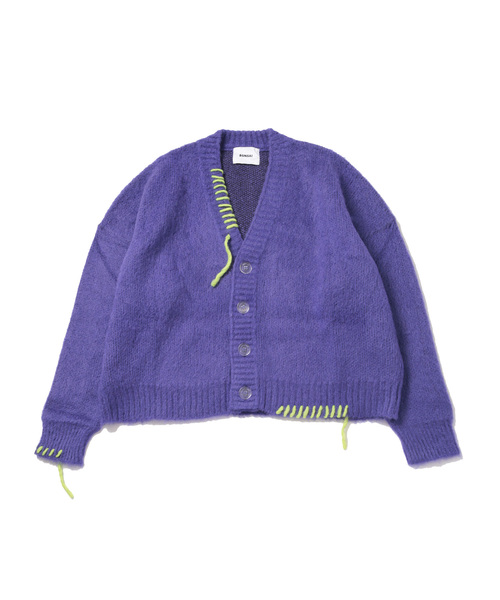 ADAM ET ROPE'(アダムエロペ)の「【BONSAI/ボンサイ】MOHAIR KNIT CARDIGAN(カーディガン/ボレロ・メンズ・パープル/グレー・M/S)」の2枚目の写真