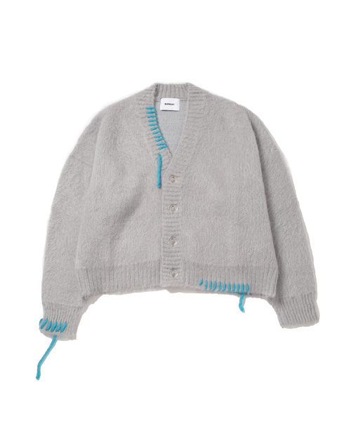 ADAM ET ROPE'(アダムエロペ)の「【BONSAI/ボンサイ】MOHAIR KNIT CARDIGAN(カーディガン/ボレロ・メンズ・パープル/グレー・M/S)」の1枚目の写真