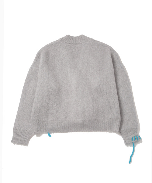 ADAM ET ROPE'(アダムエロペ)の「【BONSAI/ボンサイ】MOHAIR KNIT CARDIGAN(カーディガン/ボレロ・メンズ・パープル/グレー・M/S)」の7枚目の写真