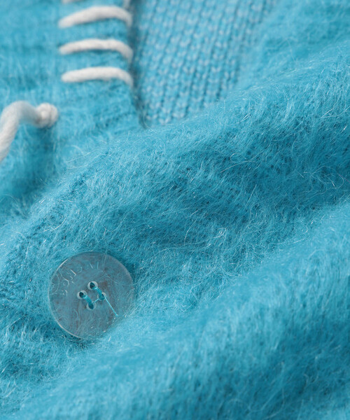 ADAM ET ROPE'(アダムエロペ)の「【BONSAI/ボンサイ】MOHAIR KNIT CARDIGAN(カーディガン/ボレロ・メンズ・パープル/グレー・M/S)」の5枚目の写真