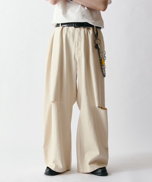 Lui's(ルイス)の「【WEB限定】ニー・スリット ワイドボリュームパンツ(その他パンツ・メンズ・アイボリー/ブラック・S/M)」の15枚目の写真