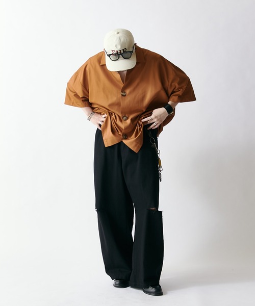 Lui's(ルイス)の「【WEB限定】ニー・スリット ワイドボリュームパンツ(その他パンツ・メンズ・アイボリー/ブラック・S/M)」の6枚目の写真