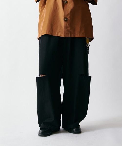 Lui's(ルイス)の「【WEB限定】ニー・スリット ワイドボリュームパンツ(その他パンツ・メンズ・アイボリー/ブラック・S/M)」の12枚目の写真