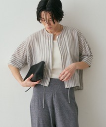 【シルエット調整可能】フォルムドロストブラウス 春服 夏服 オフィスカジュアル きれいめ 羽織り シアー