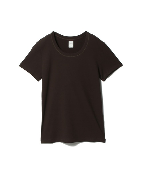 ESTNATION（エストネーション）の「GOOD PEOPLE GOOD STITCHING GOOD PRODUCT for ESTNATION / テレコリブTシャツ（Tシャツ/カットソー・レディース・ブラウン/レッド系その他/ダークネイビー・FREE）」の2枚目の写真