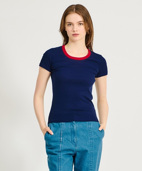 ESTNATION（エストネーション）の「GOOD PEOPLE GOOD STITCHING GOOD PRODUCT for ESTNATION / テレコリブTシャツ（Tシャツ/カットソー・レディース・ブラウン/レッド系その他/ダークネイビー・FREE）」の3枚目の写真