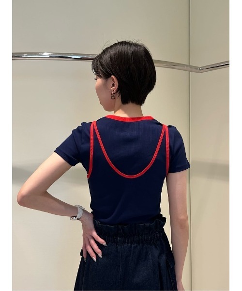 ESTNATION（エストネーション）の「GOOD PEOPLE GOOD STITCHING GOOD PRODUCT for ESTNATION / テレコリブTシャツ（Tシャツ/カットソー・レディース・ブラウン/レッド系その他/ダークネイビー・FREE）」の8枚目の写真
