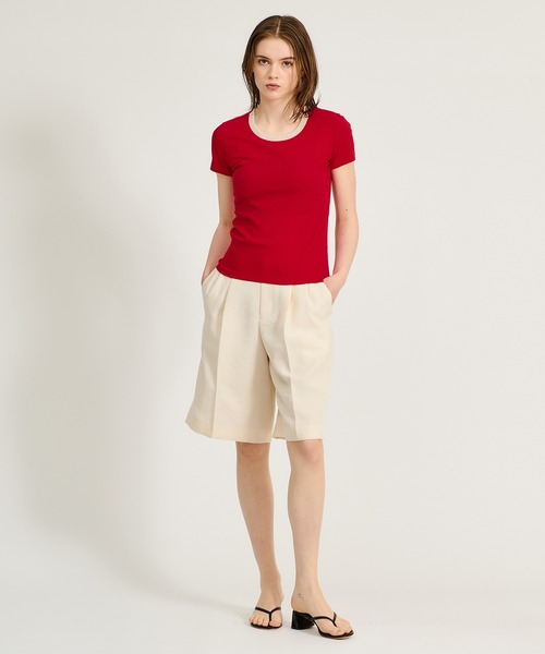 ESTNATION（エストネーション）の「GOOD PEOPLE GOOD STITCHING GOOD PRODUCT for ESTNATION / テレコリブTシャツ（Tシャツ/カットソー・レディース・ブラウン/レッド系その他/ダークネイビー・FREE）」の15枚目の写真