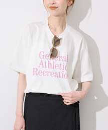 イエナ ロゴプリントTシャツ イエナ IENA コットンフォトプリント ロゴTシャツ （サックスブルー